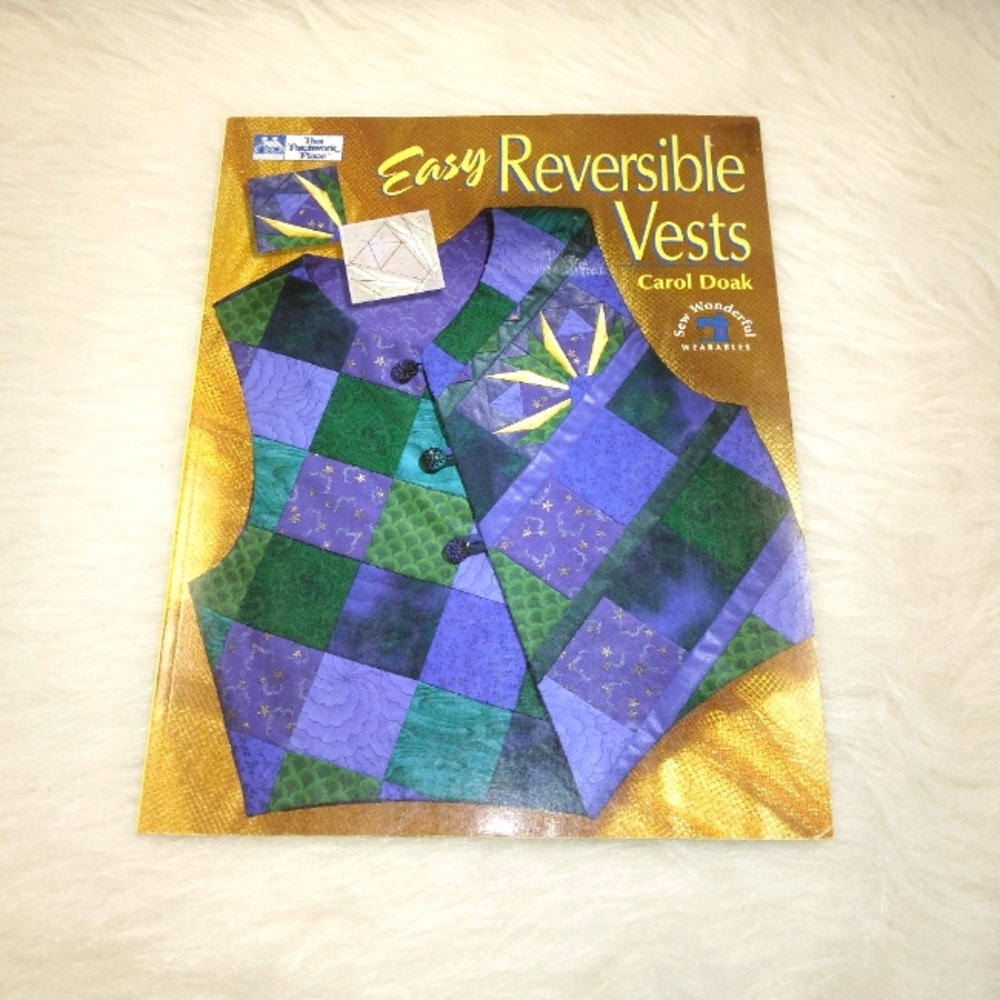 BOOK Easy Reversible Vests bu Carol Doak, includes Uncut pattern